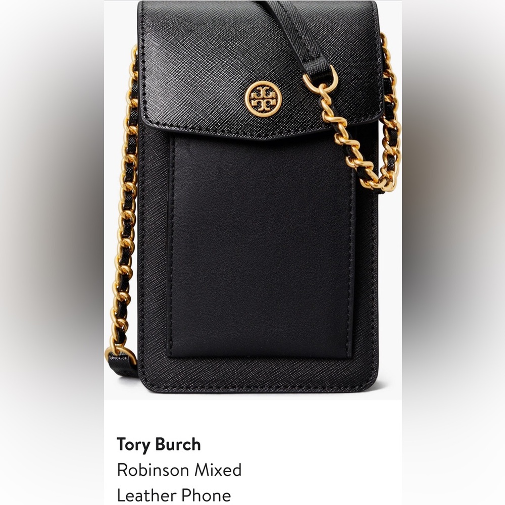 Tory Burch Robinson Mixed Leather Phone Crossbody